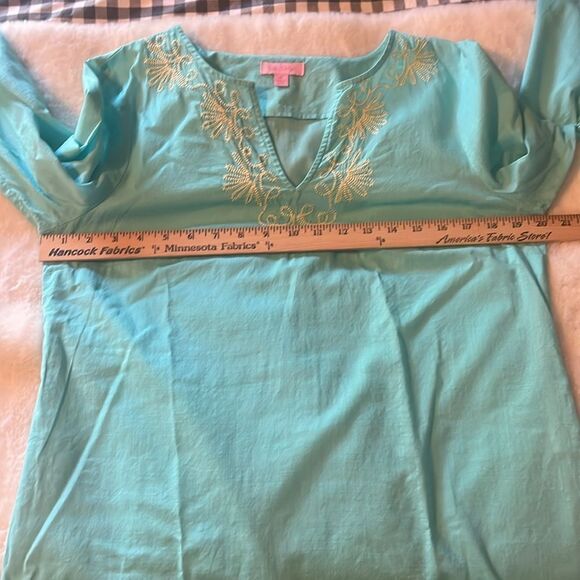Lilly Pulitzer Elina Tunic Cover Up SHEER Embroidered Cotton Size Medium - Picture 8 of 11